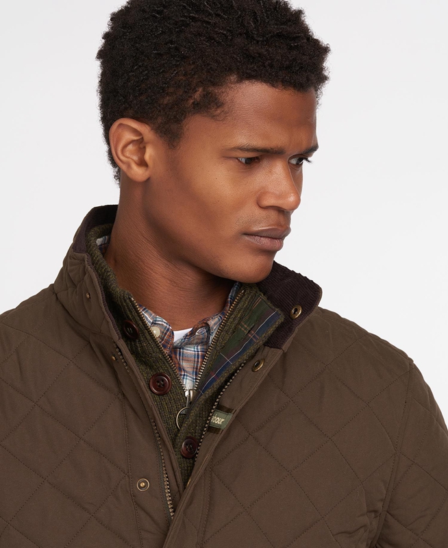 Men's Barbour Shoveler Quilted Jackets Green | PYOVHZ-130