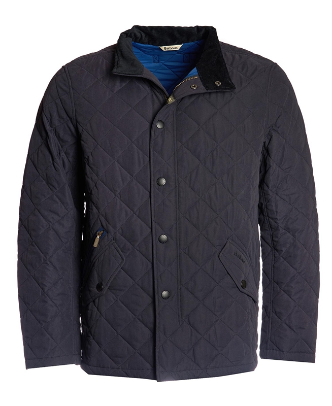 Men's Barbour Shoveler Quilted Jackets Navy | KLCBGJ-530