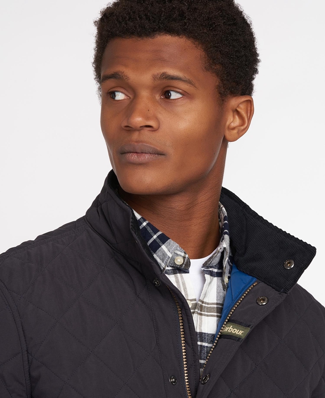 Men's Barbour Shoveler Quilted Jackets Navy | KLCBGJ-530