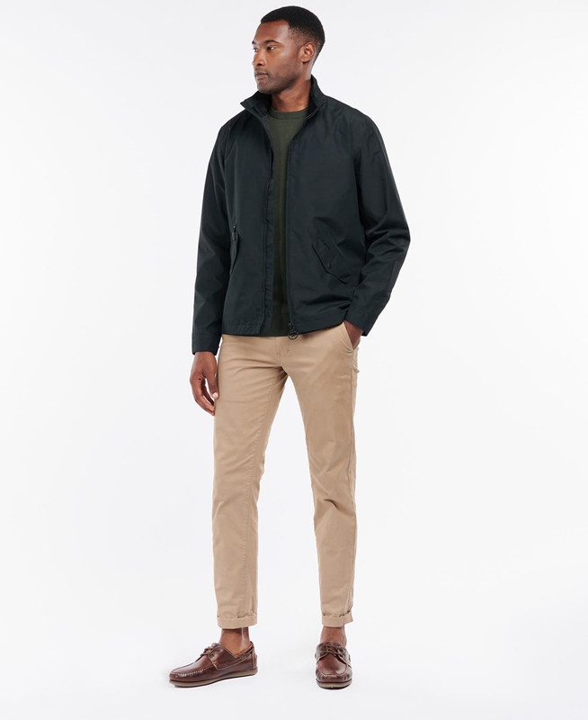 Men's Barbour Summer Chelsea Waterproof Jackets Black | XEFLTH-968