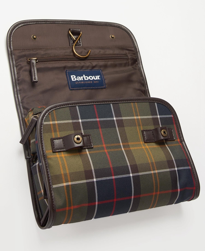 Men's Barbour Tartan Hanging Washbag Bags Multicolor | LXEBOR-751