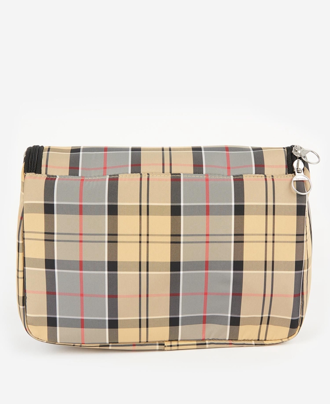 Men's Barbour Tartan Hanging Washbag Bags Beige | XFJTWL-245