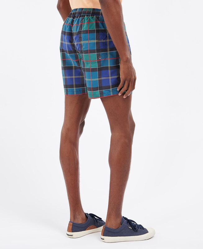 Men's Barbour Tartan Swim Pants Multicolor | GHVOFQ-071