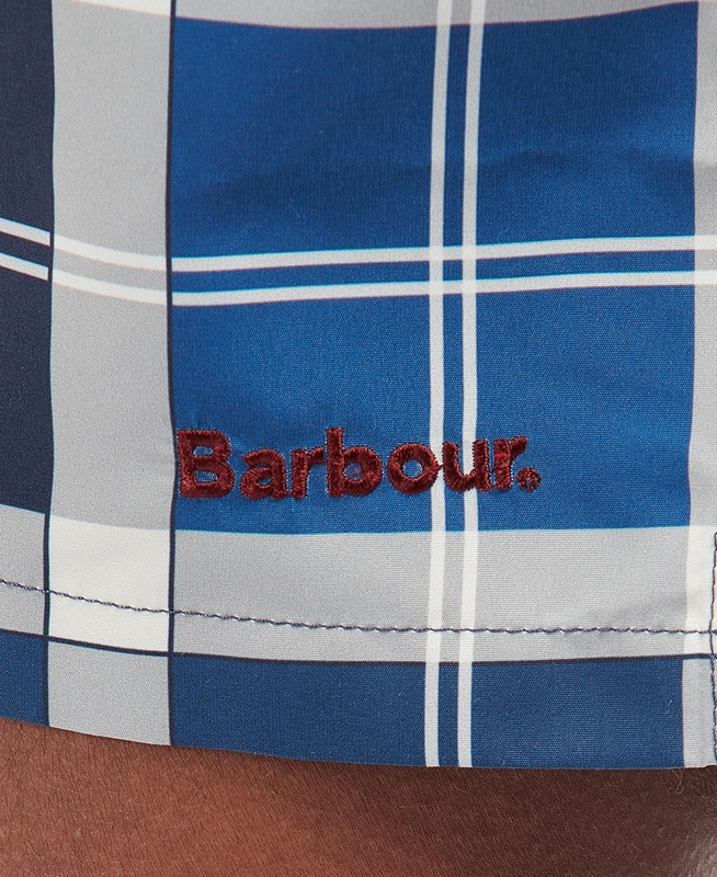 Men's Barbour Tartan Swim Pants Navy | GNRXTV-935