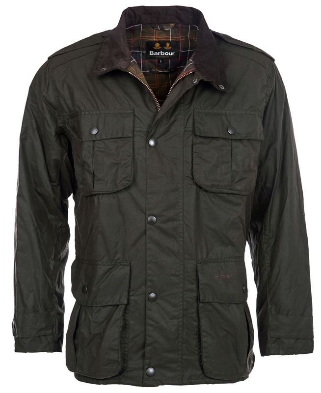 Men's Barbour Trooper Waxed Jackets Olive | PSHUFN-908