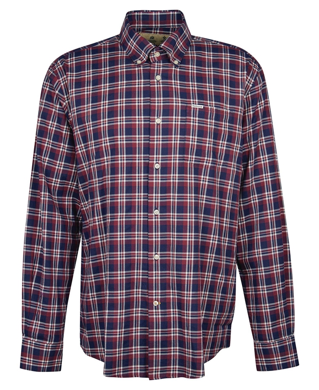 Men's Barbour Turville Regular Fit Shirts Blue | CXGRLE-348