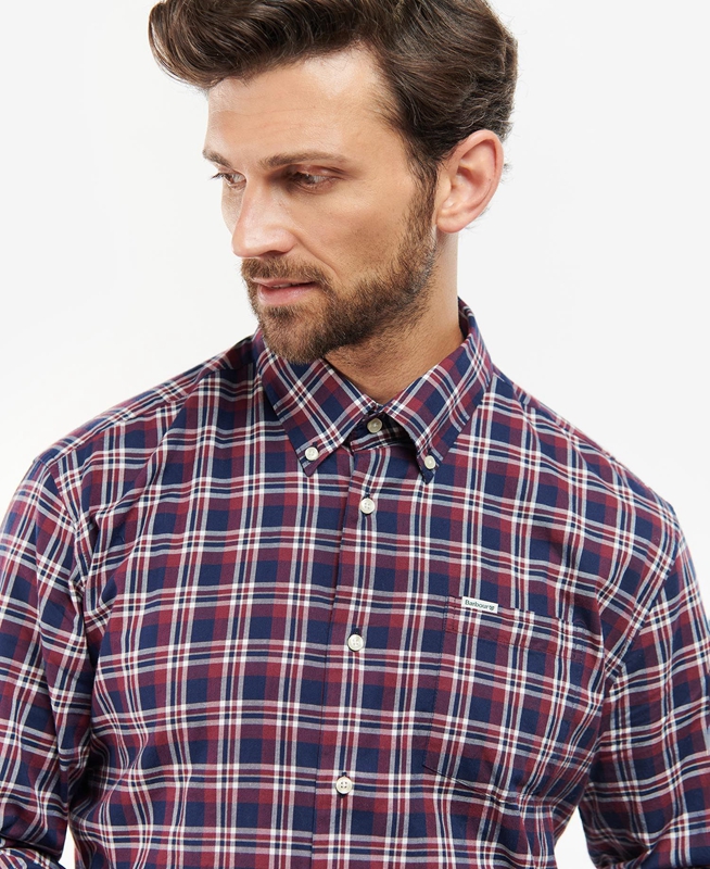 Men's Barbour Turville Regular Fit Shirts Blue | CXGRLE-348