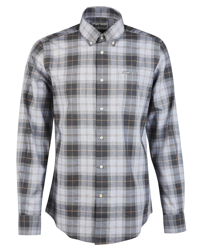 Men's Barbour Wetheram Tailored Shirts Grey | HCGWYU-915