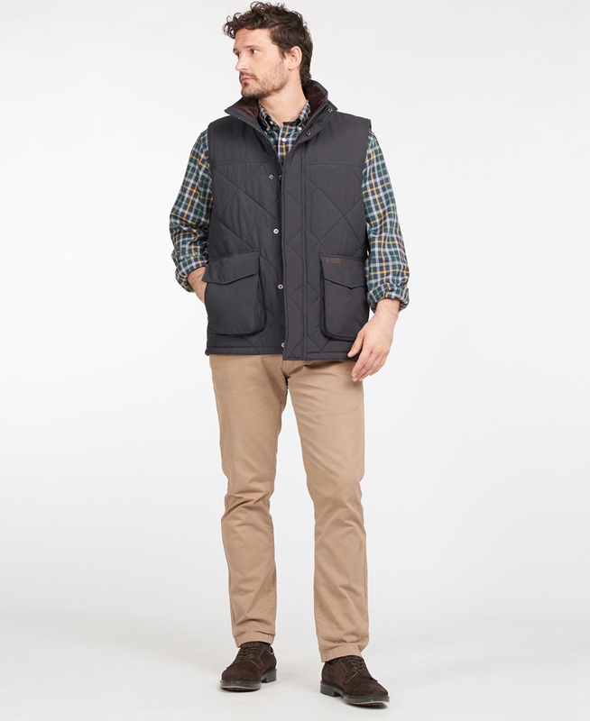 Men's Barbour Winterdale Vest Navy | VEOKRY-047