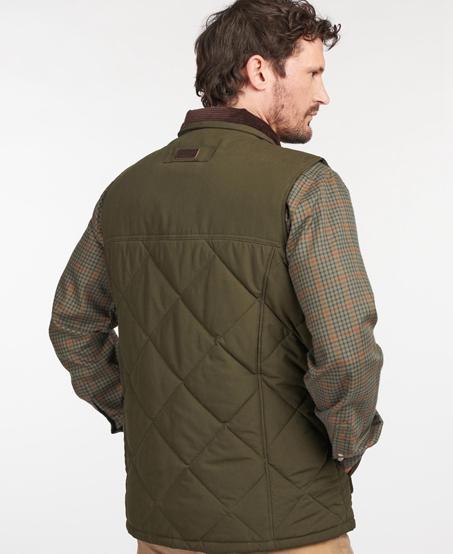 Men's Barbour Winterdale Vest Olive | NRQHYT-486