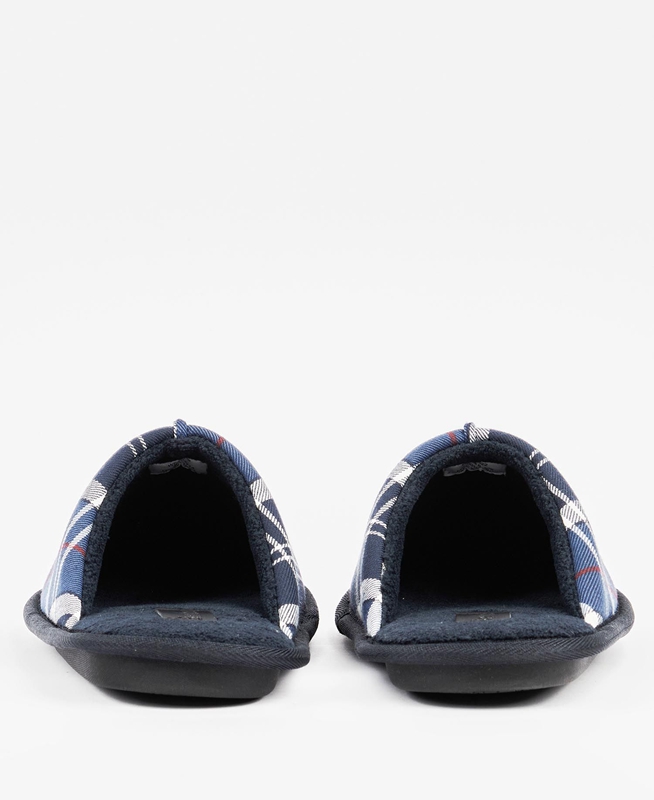 Men's Barbour Young Slippers Blue | AGCTWJ-510