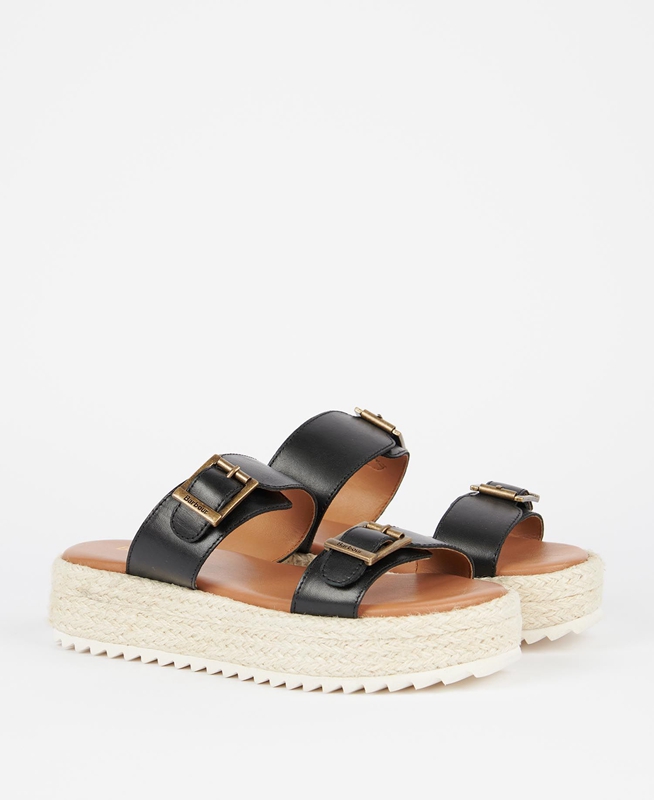 Women's Barbour Amelda Sandals Black | SCPGMK-968