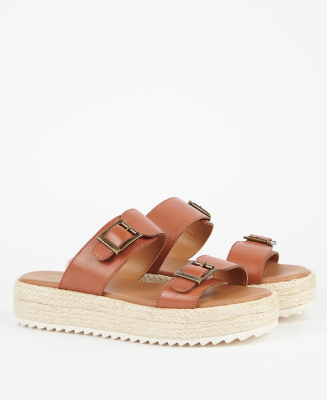 Women's Barbour Amelda Sandals Brown | DRNXMQ-627