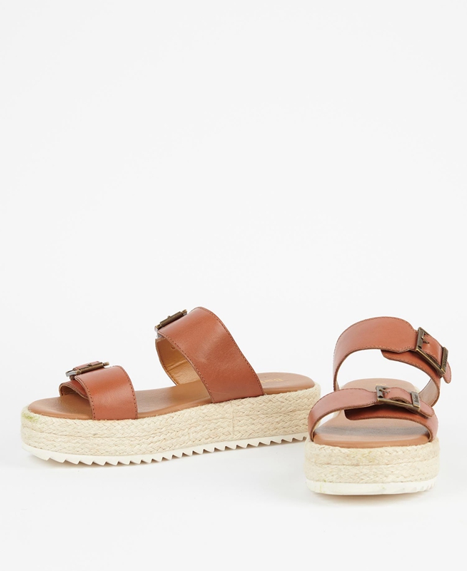 Women's Barbour Amelda Sandals Brown | DRNXMQ-627