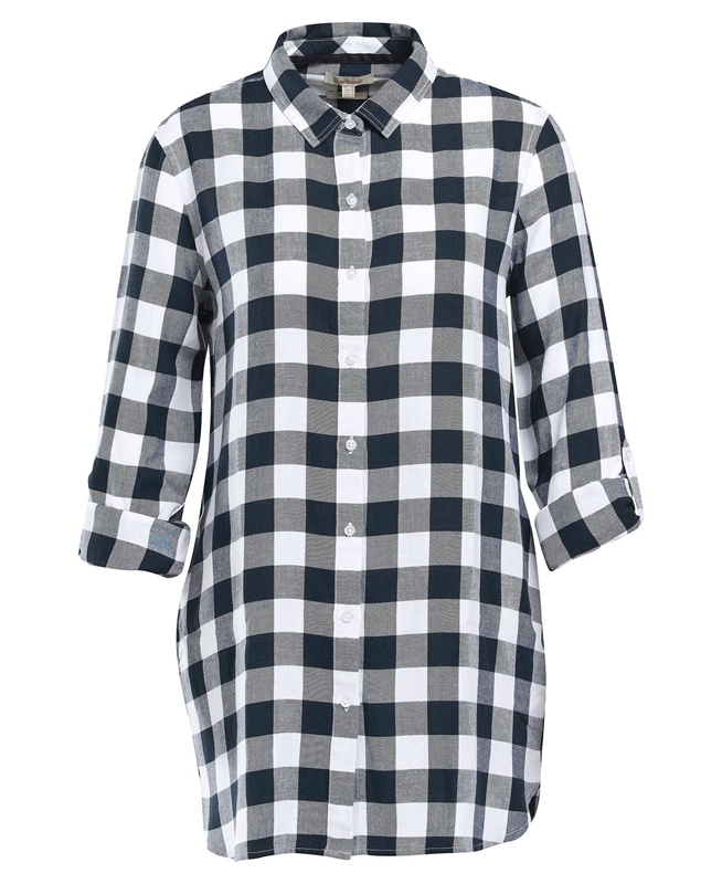 Women's Barbour Baymouth Shirts Black / Grey | MNZJCX-739