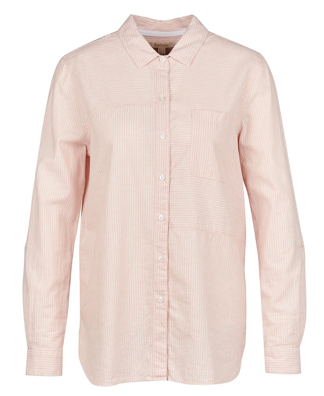 Women's Barbour Beachfront Shirts Pink | TDVFLM-054