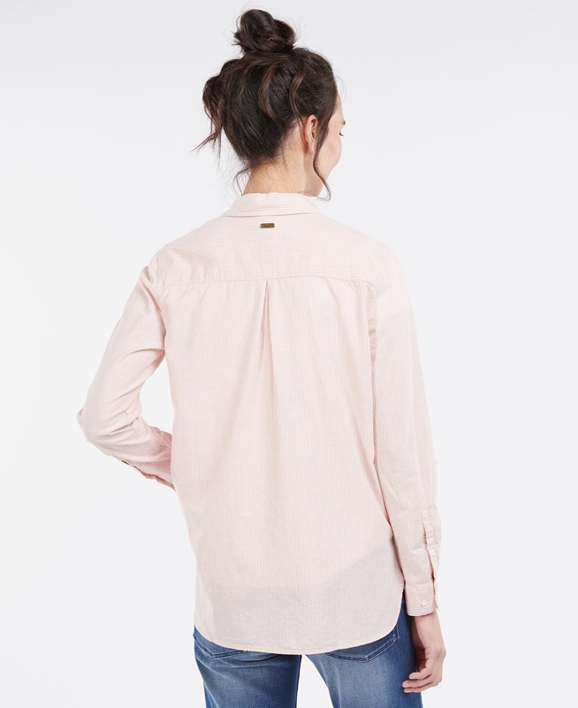 Women's Barbour Beachfront Shirts Pink | TDVFLM-054