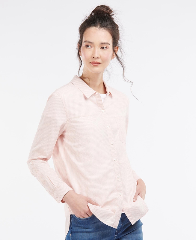 Women\'s Barbour Beachfront Shirts Pink | TDVFLM-054