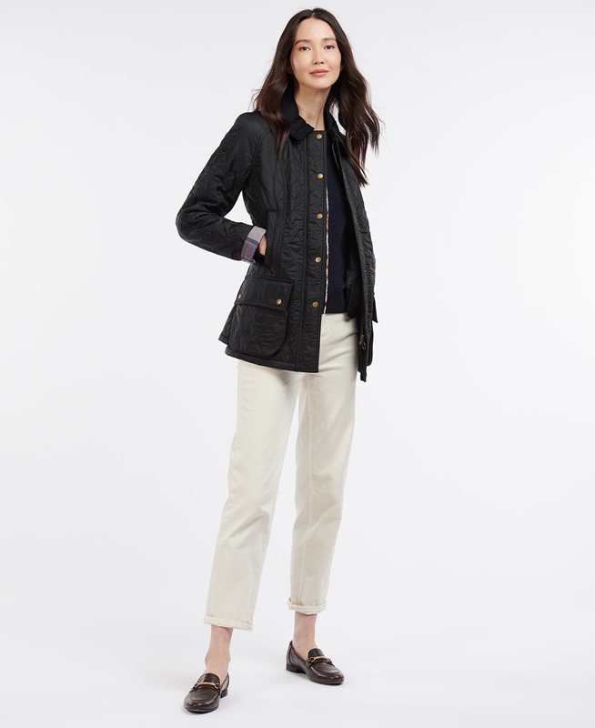 Women's Barbour Beadnell Polarquilt Quilted Jackets Black | ARKILJ-493