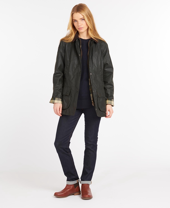 Women's Barbour Beadnell® Waxed Jackets Black | EQUVMC-752