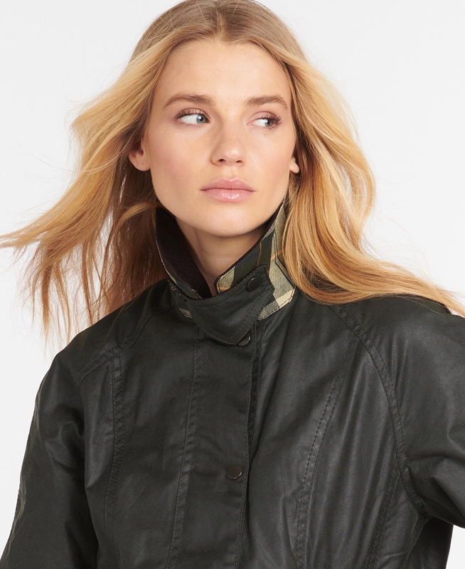 Women's Barbour Beadnell® Waxed Jackets Black | EQUVMC-752