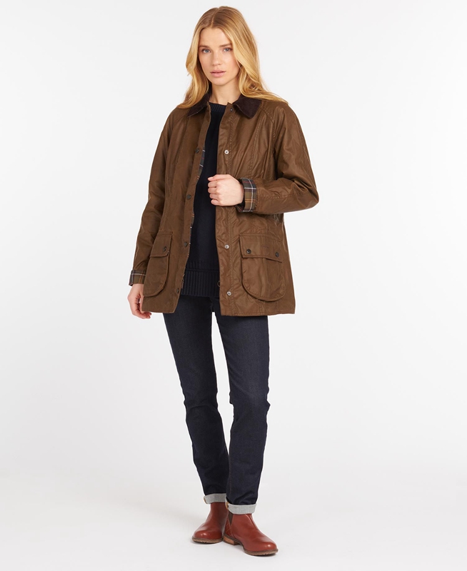 Women's Barbour Beadnell® Waxed Jackets Brown | FHQDXP-153