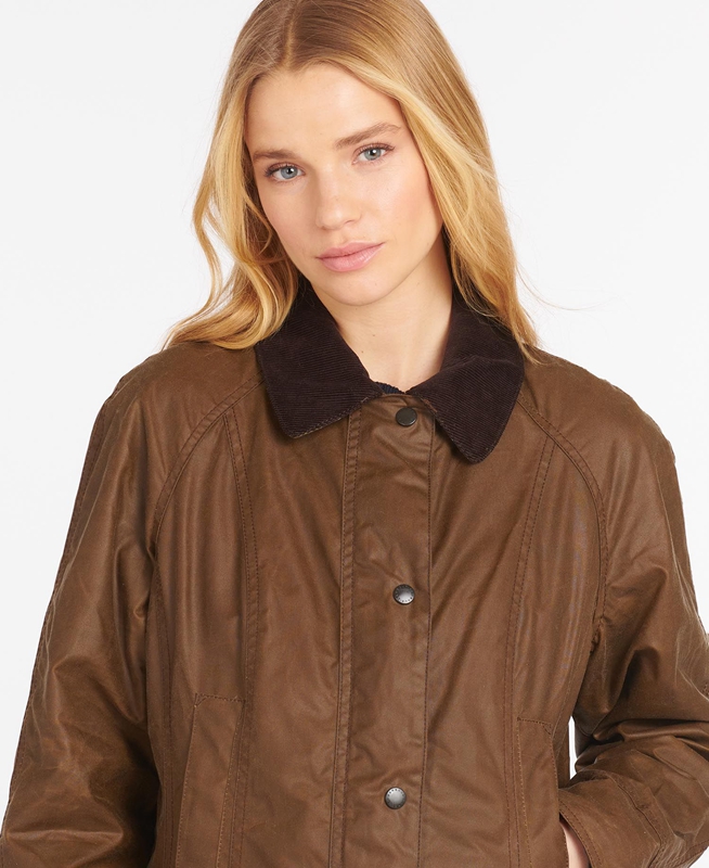 Women's Barbour Beadnell® Waxed Jackets Brown | FHQDXP-153