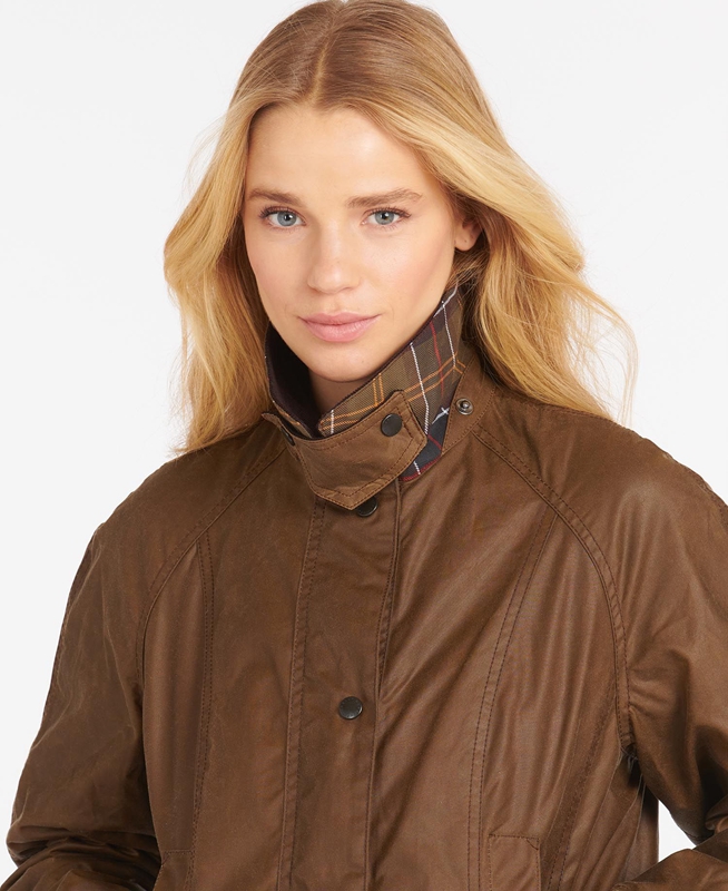 Women's Barbour Beadnell® Waxed Jackets Brown | FHQDXP-153