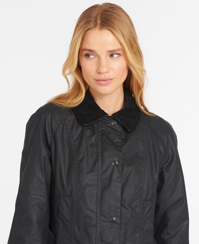 Women's Barbour Beadnell® Waxed Jackets Navy | YSJEUB-820