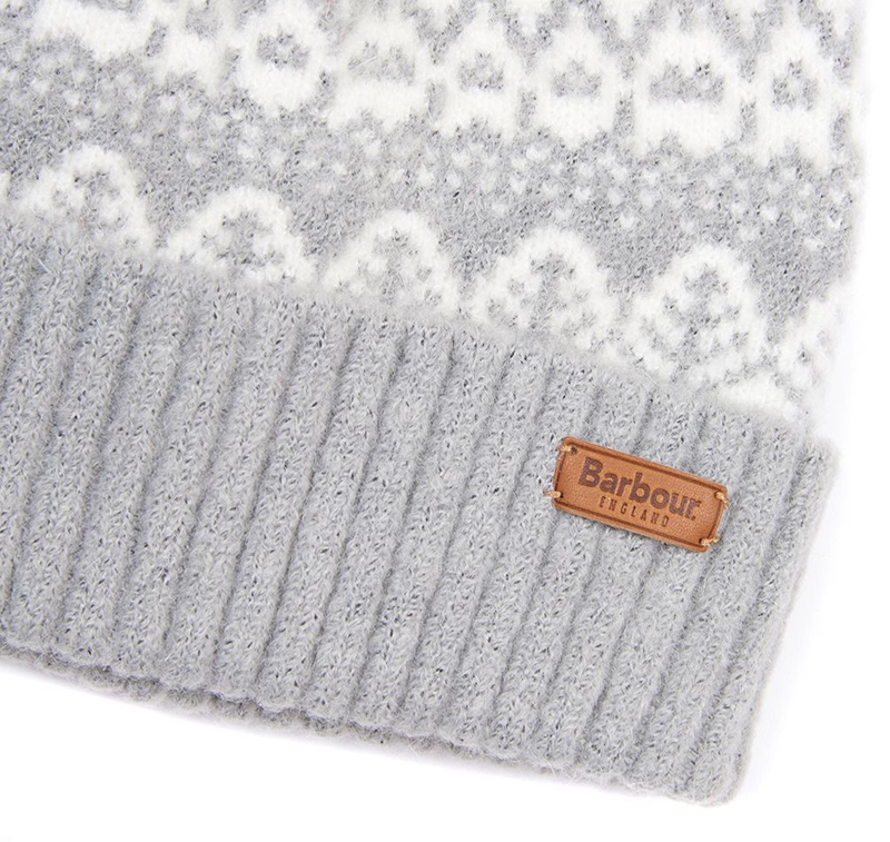 Women's Barbour Beanie Alpine Fair Isle Pom Hats Grey | WIASQD-812