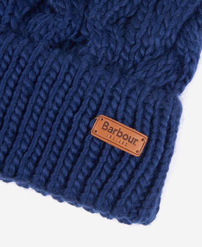 Women's Barbour Beanie Penshaw Cable Hats Blue | UHMIQN-914