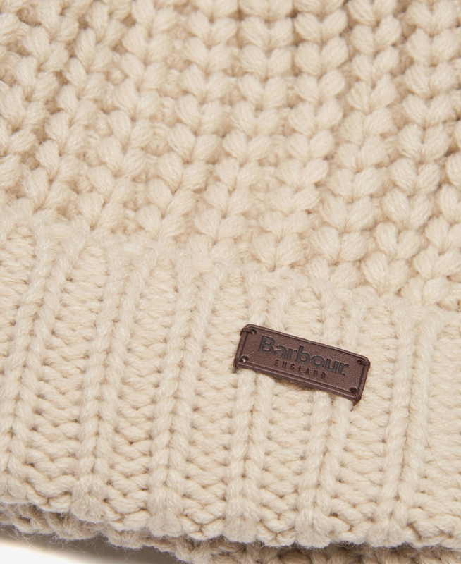 Women's Barbour Beanie Saltburn Hats Beige | QFSCIE-703