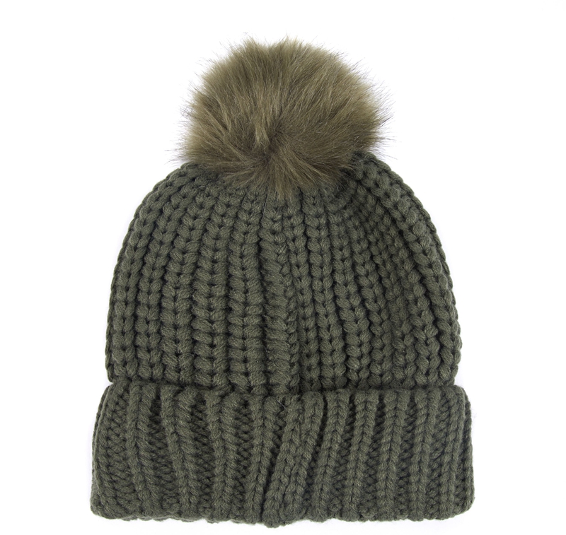 Women's Barbour Beanie Saltburn Hats Green | TZCFOS-805