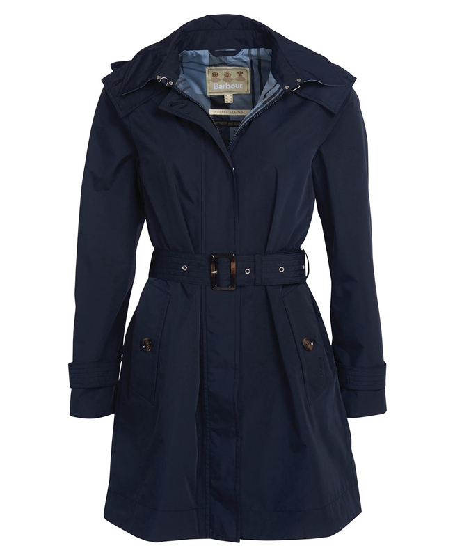 Women's Barbour Beatrice Waterproof Jackets Navy | EOZTUJ-934