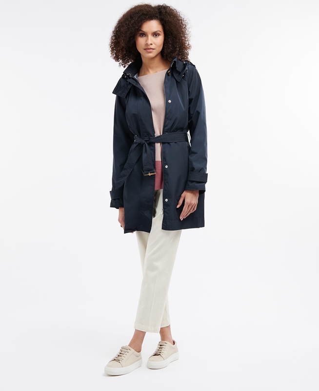 Women's Barbour Beatrice Waterproof Jackets Navy | EOZTUJ-934