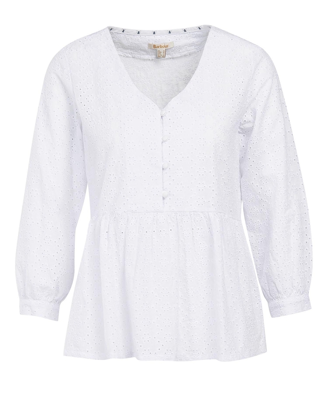 Women's Barbour Bindweed Top Shirts White | PNLXEY-506