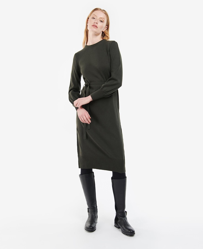 Women's Barbour Birch Dress Olive | VDMWJS-741