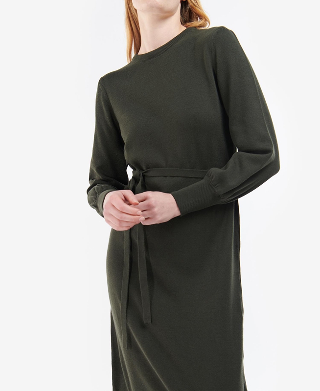 Women's Barbour Birch Dress Olive | VDMWJS-741