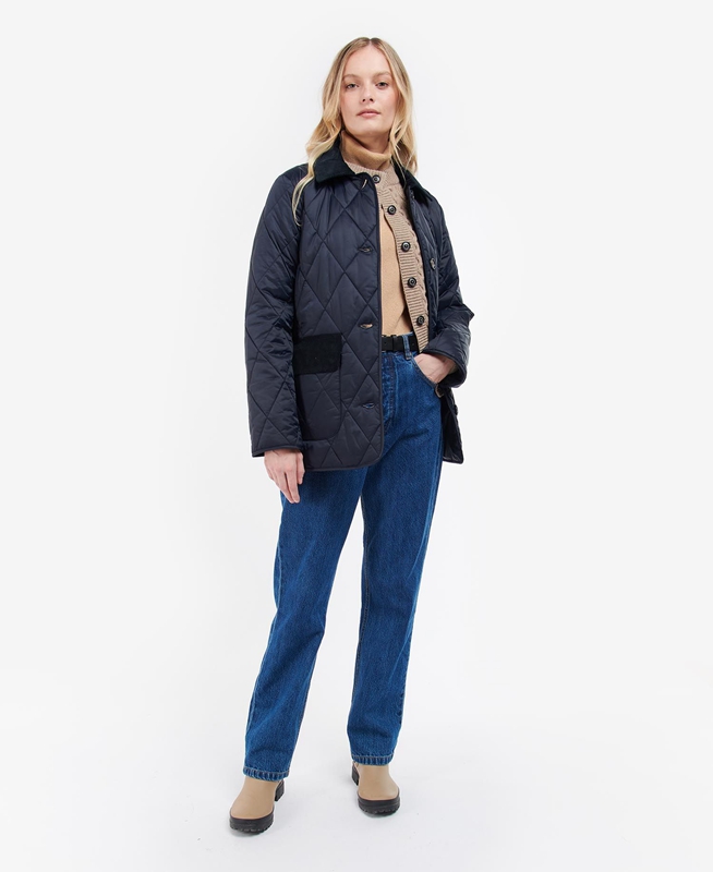 Women's Barbour Bragar Quilted Jackets Navy | JFRKOT-741