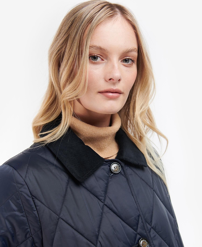 Women's Barbour Bragar Quilted Jackets Navy | JFRKOT-741