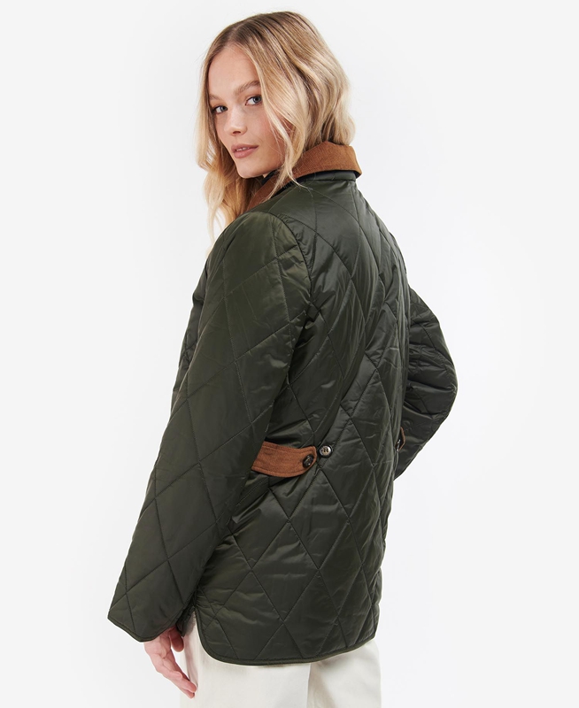 Women's Barbour Bragar Quilted Jackets Olive | ZAVBIU-836