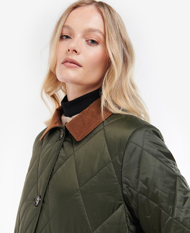 Women's Barbour Bragar Quilted Jackets Olive | ZAVBIU-836