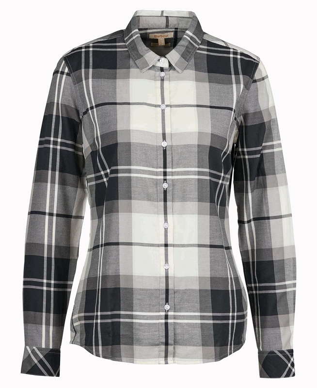 Women's Barbour Bredon Shirts Black / Grey | JDTHBK-173