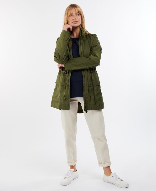 Women's Barbour Campion Showerproof Casual Jackets Green | ICHZTQ-103