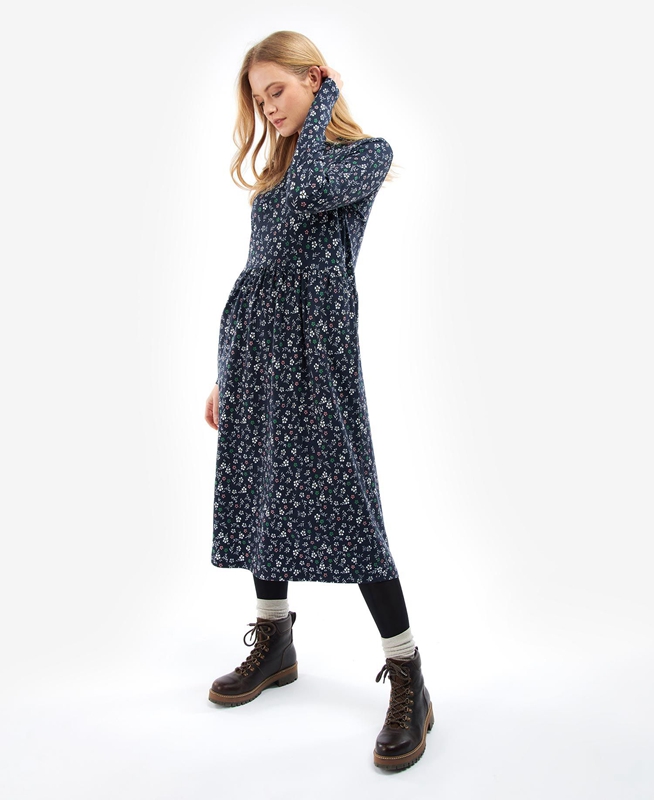 Women's Barbour Cassley Dress Blue | DRHKFC-835