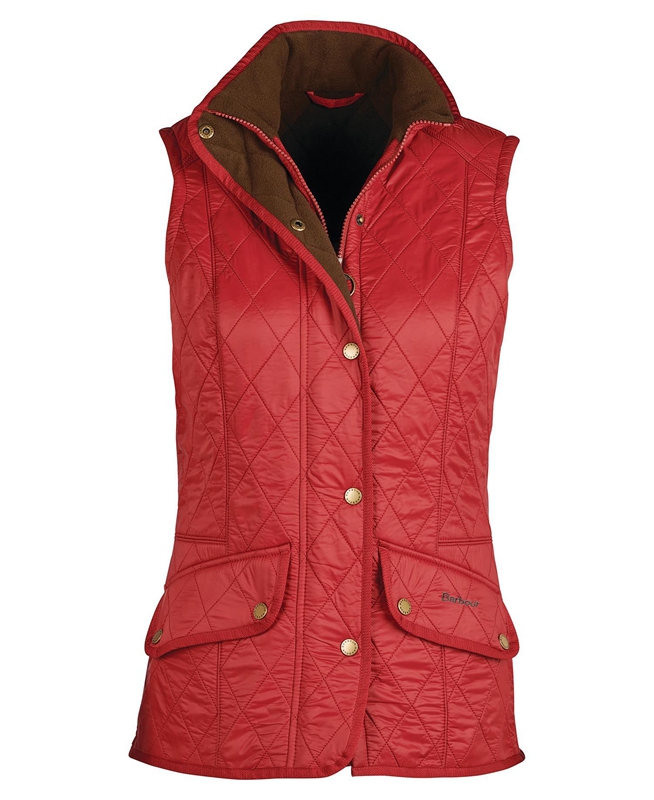 Women's Barbour Cavalry Vest Red | YUXJFQ-531