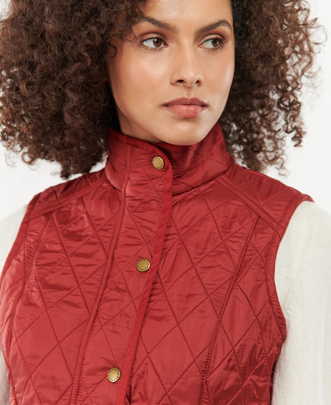 Women's Barbour Cavalry Vest Red | YUXJFQ-531