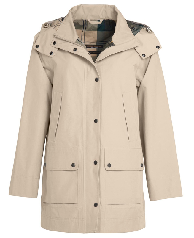 Women's Barbour Clary Waterproof Jackets Beige | DCPRHF-659