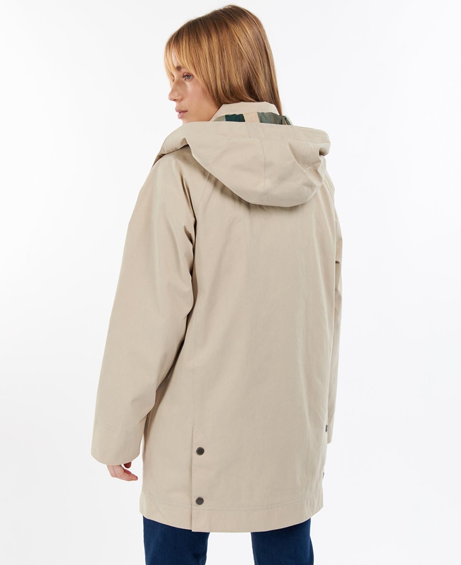 Women's Barbour Clary Waterproof Jackets Beige | DCPRHF-659