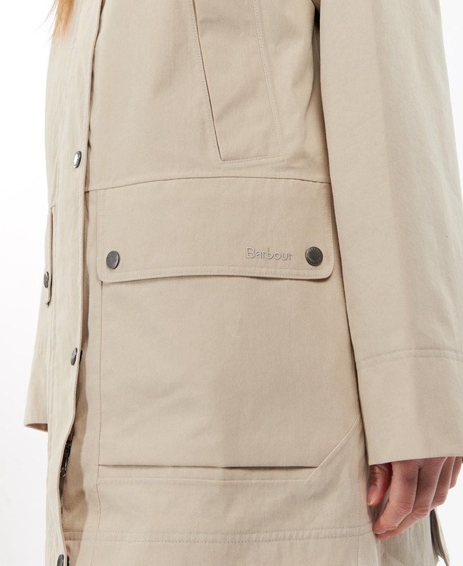 Women's Barbour Clary Waterproof Jackets Beige | DCPRHF-659